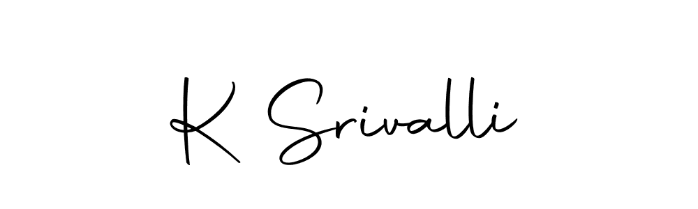 How to make K Srivalli name signature. Use Autography-DOLnW style for creating short signs online. This is the latest handwritten sign. K Srivalli signature style 10 images and pictures png