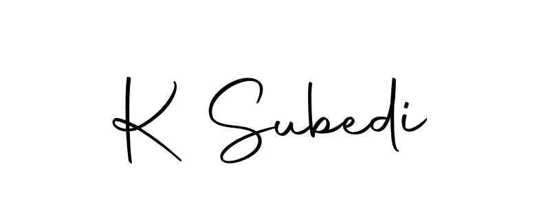 Create a beautiful signature design for name K Subedi. With this signature (Autography-DOLnW) fonts, you can make a handwritten signature for free. K Subedi signature style 10 images and pictures png