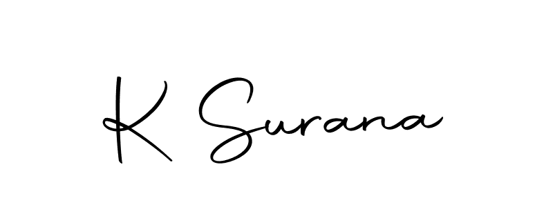 Make a beautiful signature design for name K Surana. With this signature (Autography-DOLnW) style, you can create a handwritten signature for free. K Surana signature style 10 images and pictures png