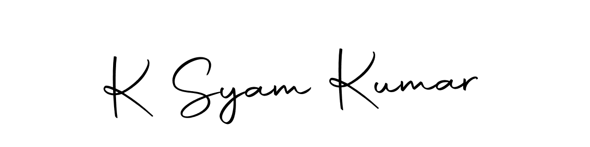 How to make K Syam Kumar name signature. Use Autography-DOLnW style for creating short signs online. This is the latest handwritten sign. K Syam Kumar signature style 10 images and pictures png