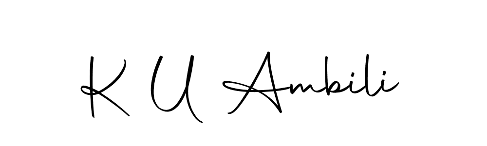 Here are the top 10 professional signature styles for the name K U Ambili. These are the best autograph styles you can use for your name. K U Ambili signature style 10 images and pictures png