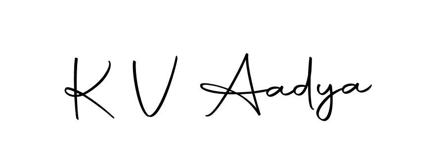 Also we have K V Aadya name is the best signature style. Create professional handwritten signature collection using Autography-DOLnW autograph style. K V Aadya signature style 10 images and pictures png