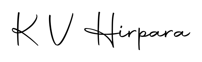 The Autography-DOLnW font transforms the name K V Hirpara into an executive sign with sharp precision and distinguished character. K V Hirpara signature style 10 images and pictures png