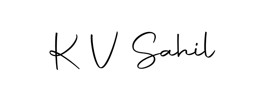 The best way (Autography-DOLnW) to make a short signature is to pick only two or three words in your name. The name K V Sahil include a total of six letters. For converting this name. K V Sahil signature style 10 images and pictures png