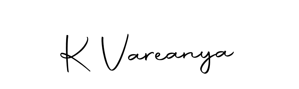 How to make K Vareanya name signature. Use Autography-DOLnW style for creating short signs online. This is the latest handwritten sign. K Vareanya signature style 10 images and pictures png