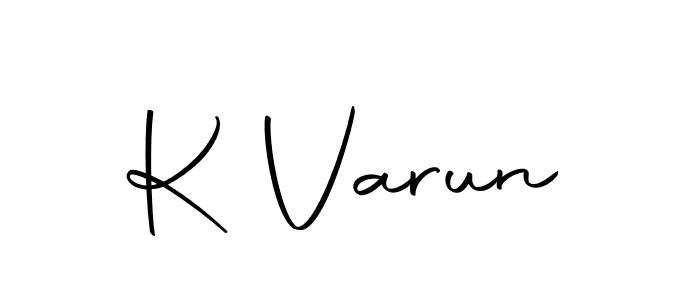 Create a beautiful signature design for name K Varun. With this signature (Autography-DOLnW) fonts, you can make a handwritten signature for free. K Varun signature style 10 images and pictures png