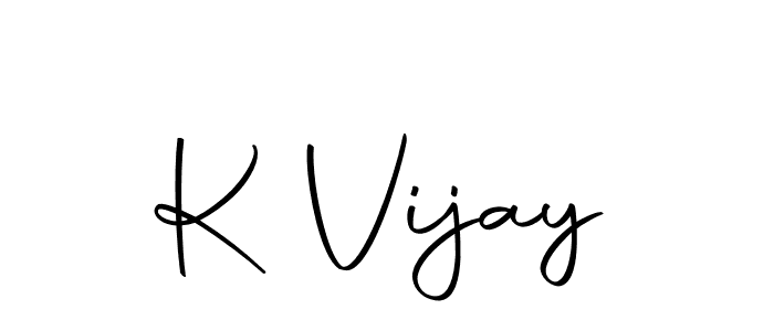 Design your own signature with our free online signature maker. With this signature software, you can create a handwritten (Autography-DOLnW) signature for name K Vijay. K Vijay signature style 10 images and pictures png