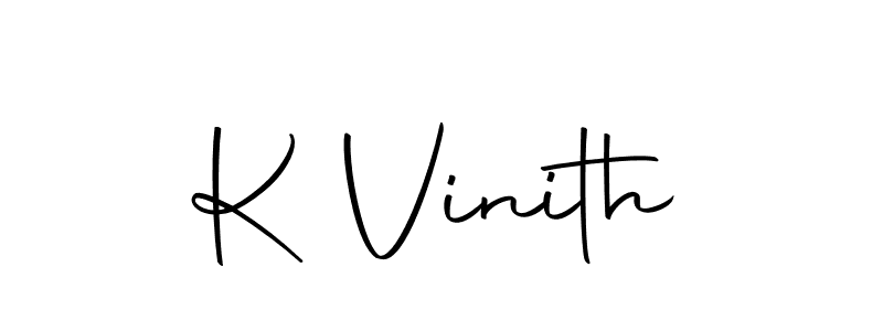 Also we have K Vinith name is the best signature style. Create professional handwritten signature collection using Autography-DOLnW autograph style. K Vinith signature style 10 images and pictures png