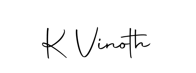 You should practise on your own different ways (Autography-DOLnW) to write your name (K Vinoth) in signature. don't let someone else do it for you. K Vinoth signature style 10 images and pictures png