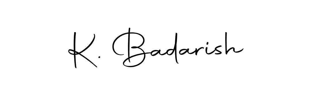 Design your own signature with our free online signature maker. With this signature software, you can create a handwritten (Autography-DOLnW) signature for name K. Badarish. K. Badarish signature style 10 images and pictures png