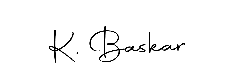 You should practise on your own different ways (Autography-DOLnW) to write your name (K. Baskar) in signature. don't let someone else do it for you. K. Baskar signature style 10 images and pictures png