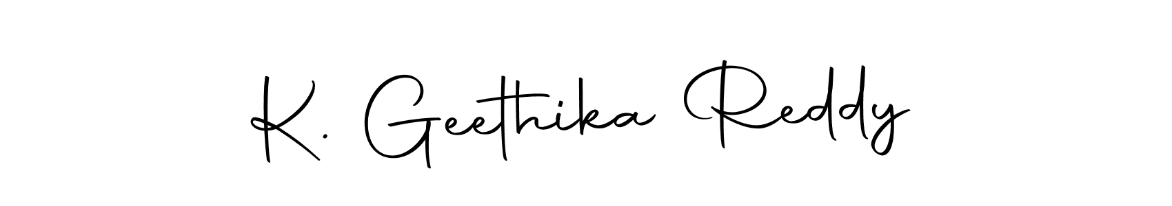 How to make K. Geethika Reddy name signature. Use Autography-DOLnW style for creating short signs online. This is the latest handwritten sign. K. Geethika Reddy signature style 10 images and pictures png