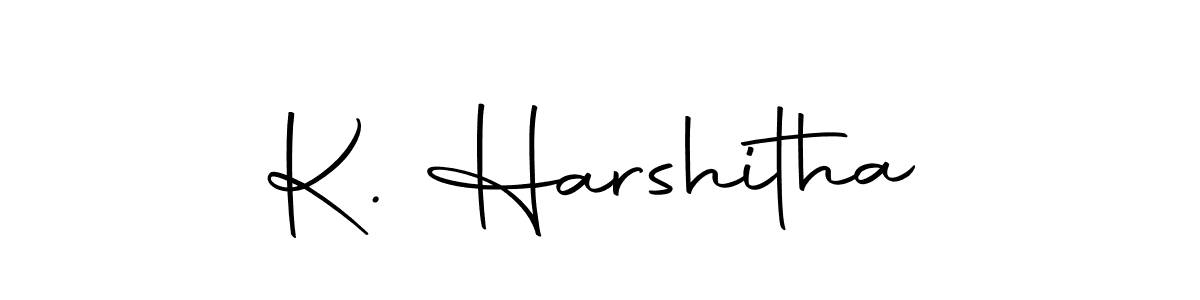 How to make K. Harshitha name signature. Use Autography-DOLnW style for creating short signs online. This is the latest handwritten sign. K. Harshitha signature style 10 images and pictures png