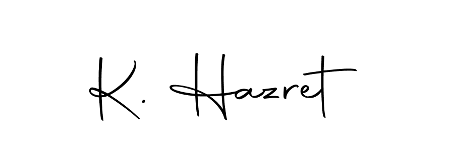 Autography-DOLnW is a professional signature style that is perfect for those who want to add a touch of class to their signature. It is also a great choice for those who want to make their signature more unique. Get K. Hazret name to fancy signature for free. K. Hazret signature style 10 images and pictures png