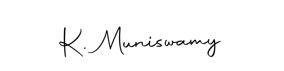 Create a beautiful signature design for name K. Muniswamy. With this signature (Autography-DOLnW) fonts, you can make a handwritten signature for free. K. Muniswamy signature style 10 images and pictures png