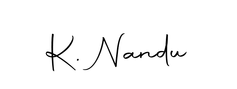Design your own signature with our free online signature maker. With this signature software, you can create a handwritten (Autography-DOLnW) signature for name K. Nandu. K. Nandu signature style 10 images and pictures png