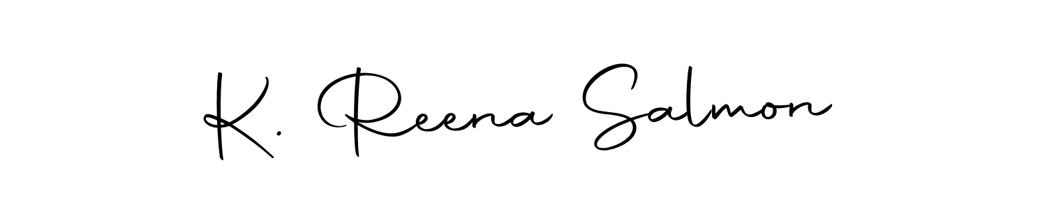 Create a beautiful signature design for name K. Reena Salmon. With this signature (Autography-DOLnW) fonts, you can make a handwritten signature for free. K. Reena Salmon signature style 10 images and pictures png