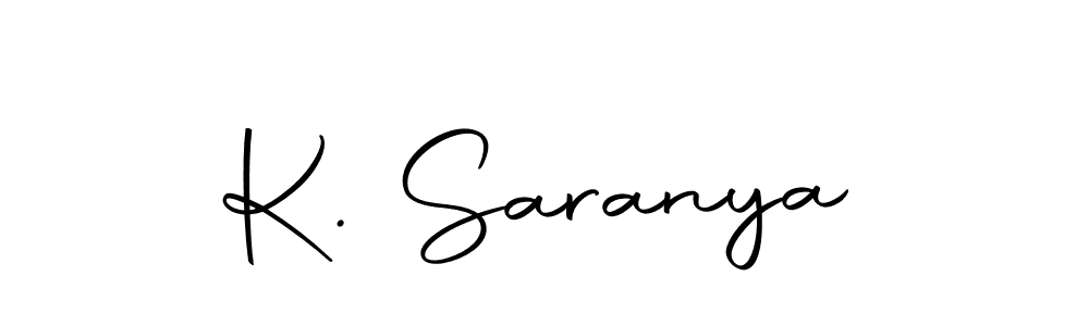 The best way (Autography-DOLnW) to make a short signature is to pick only two or three words in your name. The name K. Saranya include a total of six letters. For converting this name. K. Saranya signature style 10 images and pictures png