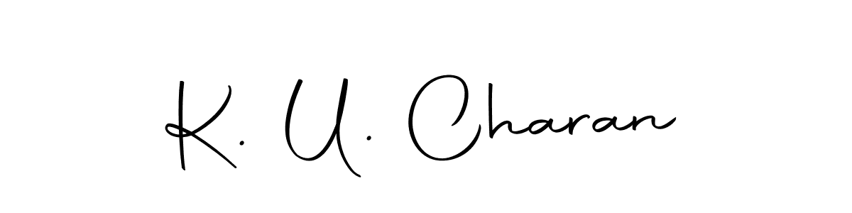 Use a signature maker to create a handwritten signature online. With this signature software, you can design (Autography-DOLnW) your own signature for name K. U. Charan. K. U. Charan signature style 10 images and pictures png