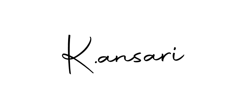 The best way (Autography-DOLnW) to make a short signature is to pick only two or three words in your name. The name K.ansari include a total of six letters. For converting this name. K.ansari signature style 10 images and pictures png