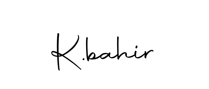 You should practise on your own different ways (Autography-DOLnW) to write your name (K.bahir) in signature. don't let someone else do it for you. K.bahir signature style 10 images and pictures png