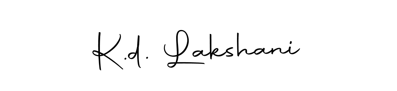 Design your own signature with our free online signature maker. With this signature software, you can create a handwritten (Autography-DOLnW) signature for name K.d. Lakshani. K.d. Lakshani signature style 10 images and pictures png