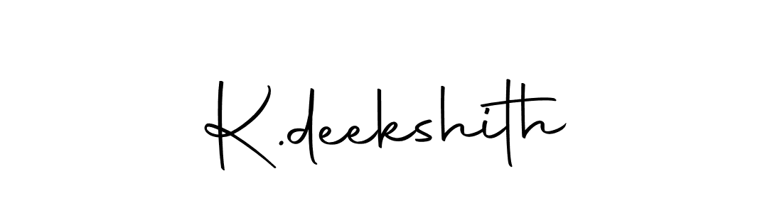 How to make K.deekshith name signature. Use Autography-DOLnW style for creating short signs online. This is the latest handwritten sign. K.deekshith signature style 10 images and pictures png