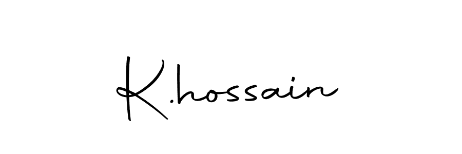 You can use this online signature creator to create a handwritten signature for the name K.hossain. This is the best online autograph maker. K.hossain signature style 10 images and pictures png