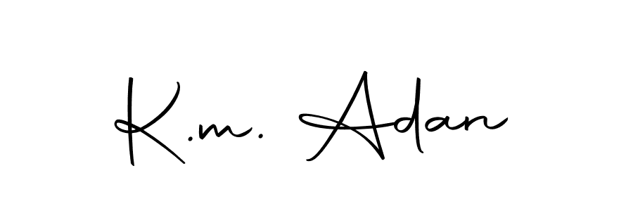 Make a beautiful signature design for name K.m. Adan. With this signature (Autography-DOLnW) style, you can create a handwritten signature for free. K.m. Adan signature style 10 images and pictures png