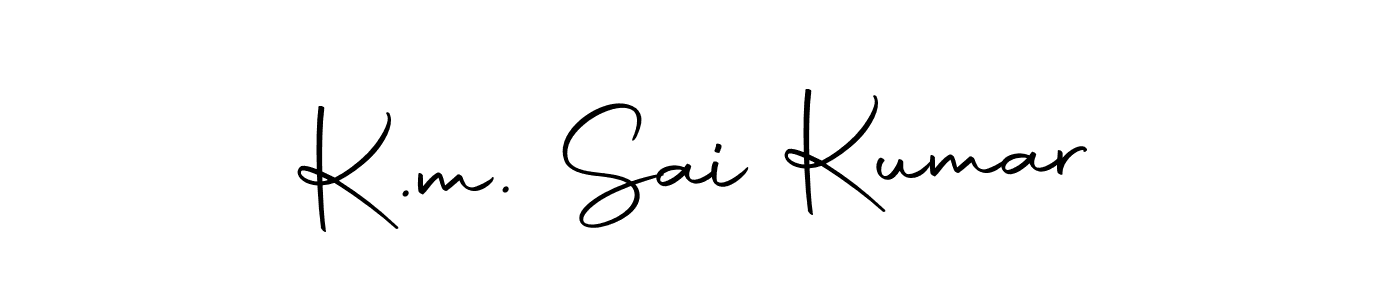 Make a short K.m. Sai Kumar signature style. Manage your documents anywhere anytime using Autography-DOLnW. Create and add eSignatures, submit forms, share and send files easily. K.m. Sai Kumar signature style 10 images and pictures png