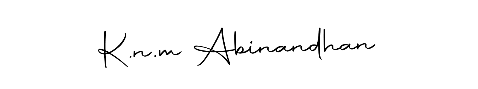 You can use this online signature creator to create a handwritten signature for the name K.n.m Abinandhan. This is the best online autograph maker. K.n.m Abinandhan signature style 10 images and pictures png