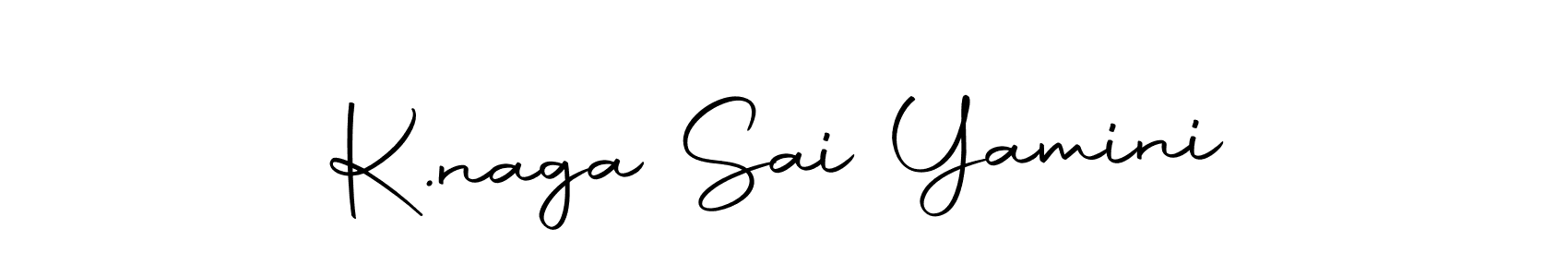 The best way (Autography-DOLnW) to make a short signature is to pick only two or three words in your name. The name K.naga Sai Yamini include a total of six letters. For converting this name. K.naga Sai Yamini signature style 10 images and pictures png