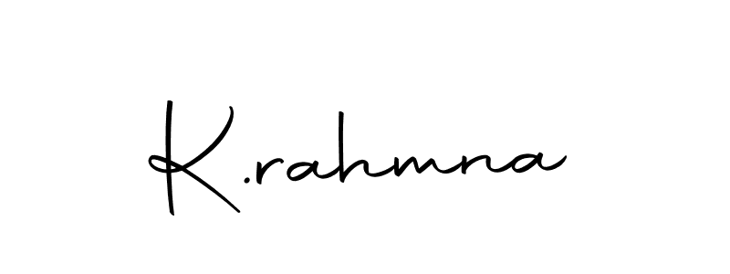 Use a signature maker to create a handwritten signature online. With this signature software, you can design (Autography-DOLnW) your own signature for name K.rahmna. K.rahmna signature style 10 images and pictures png