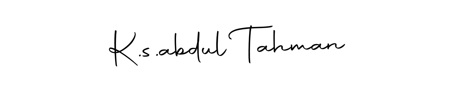 Create a beautiful signature design for name K.s.abdul Tahman. With this signature (Autography-DOLnW) fonts, you can make a handwritten signature for free. K.s.abdul Tahman signature style 10 images and pictures png