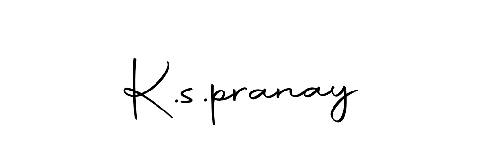 How to make K.s.pranay name signature. Use Autography-DOLnW style for creating short signs online. This is the latest handwritten sign. K.s.pranay signature style 10 images and pictures png