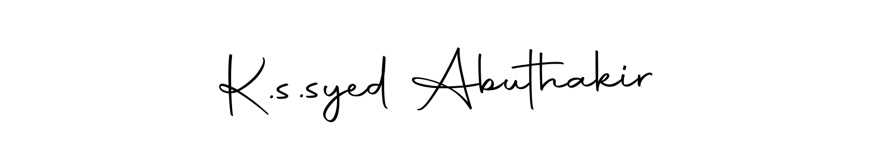 How to make K.s.syed Abuthakir name signature. Use Autography-DOLnW style for creating short signs online. This is the latest handwritten sign. K.s.syed Abuthakir signature style 10 images and pictures png