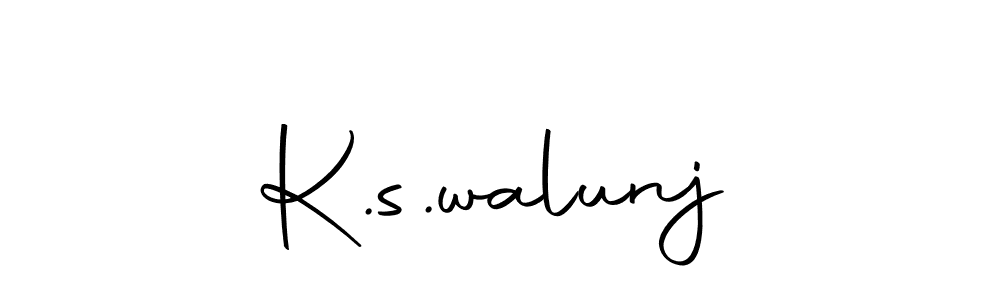 You should practise on your own different ways (Autography-DOLnW) to write your name (K.s.walunj) in signature. don't let someone else do it for you. K.s.walunj signature style 10 images and pictures png
