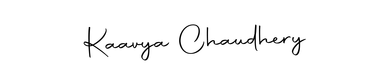 How to make Kaavya Chaudhery name signature. Use Autography-DOLnW style for creating short signs online. This is the latest handwritten sign. Kaavya Chaudhery signature style 10 images and pictures png
