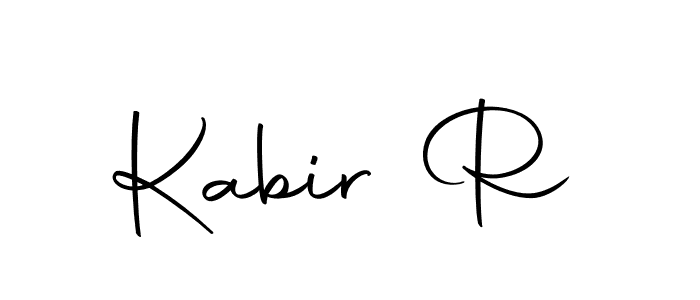 Similarly Autography-DOLnW is the best handwritten signature design. Signature creator online .You can use it as an online autograph creator for name Kabir R. Kabir R signature style 10 images and pictures png