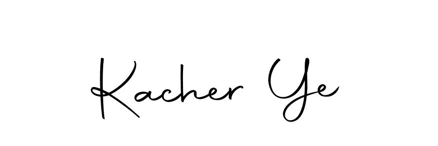 How to make Kacher Ye name signature. Use Autography-DOLnW style for creating short signs online. This is the latest handwritten sign. Kacher Ye signature style 10 images and pictures png