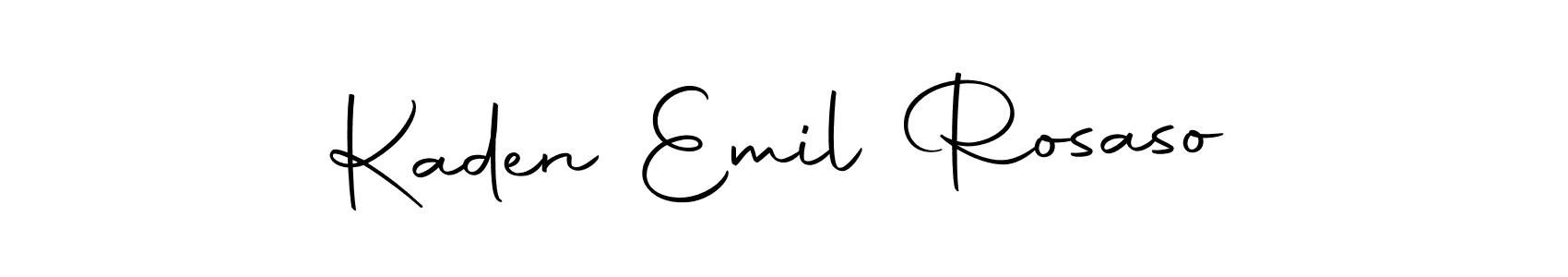 How to make Kaden Emil Rosaso name signature. Use Autography-DOLnW style for creating short signs online. This is the latest handwritten sign. Kaden Emil Rosaso signature style 10 images and pictures png