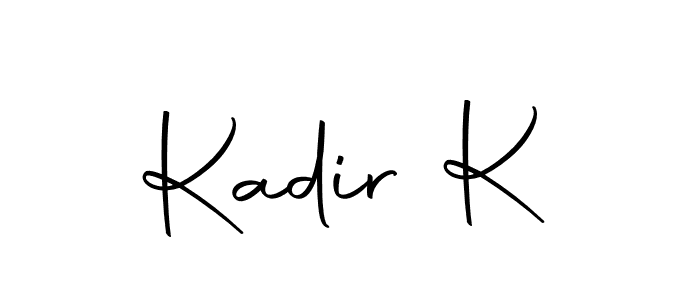 Use a signature maker to create a handwritten signature online. With this signature software, you can design (Autography-DOLnW) your own signature for name Kadir K. Kadir K signature style 10 images and pictures png