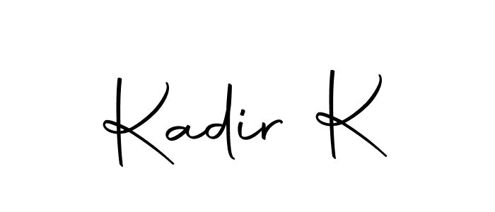 How to make Kadir K name signature. Use Autography-DOLnW style for creating short signs online. This is the latest handwritten sign. Kadir K signature style 10 images and pictures png