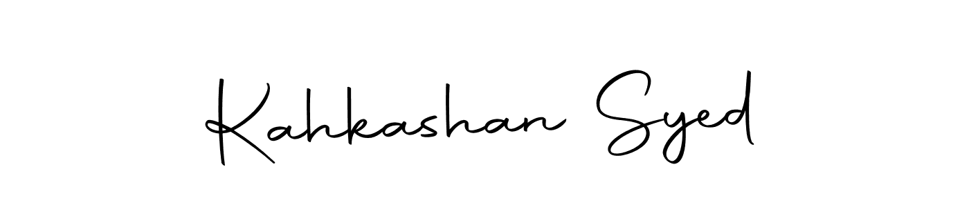 Create a beautiful signature design for name Kahkashan Syed. With this signature (Autography-DOLnW) fonts, you can make a handwritten signature for free. Kahkashan Syed signature style 10 images and pictures png