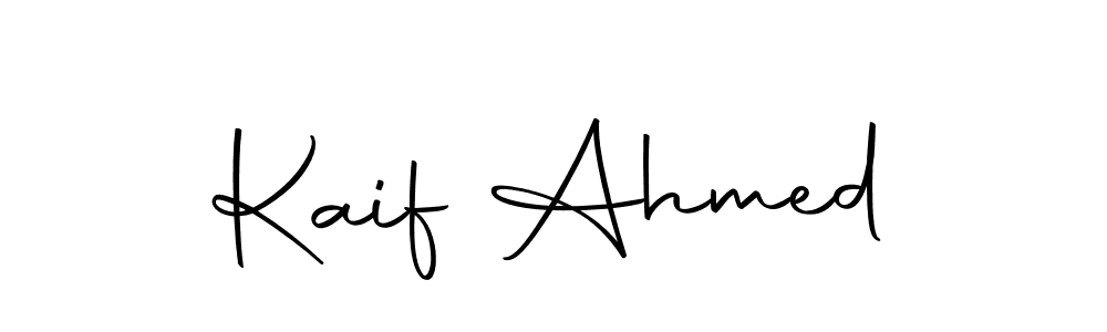 How to make Kaif Ahmed name signature. Use Autography-DOLnW style for creating short signs online. This is the latest handwritten sign. Kaif Ahmed signature style 10 images and pictures png