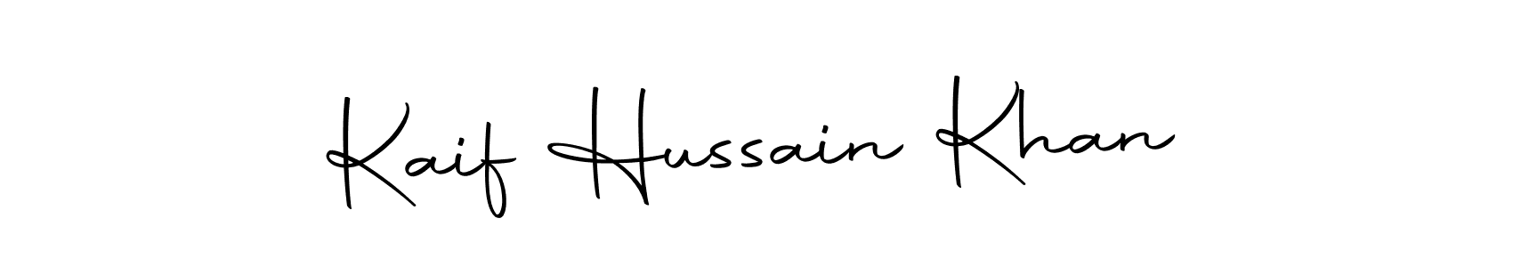 How to make Kaif Hussain Khan name signature. Use Autography-DOLnW style for creating short signs online. This is the latest handwritten sign. Kaif Hussain Khan signature style 10 images and pictures png