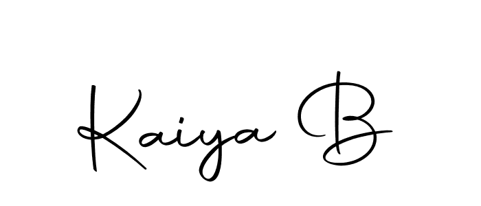 Design your own signature with our free online signature maker. With this signature software, you can create a handwritten (Autography-DOLnW) signature for name Kaiya B. Kaiya B signature style 10 images and pictures png