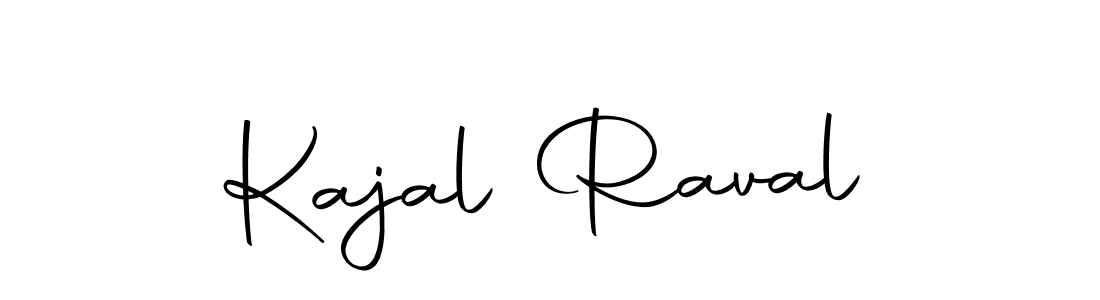 How to make Kajal Raval name signature. Use Autography-DOLnW style for creating short signs online. This is the latest handwritten sign. Kajal Raval signature style 10 images and pictures png