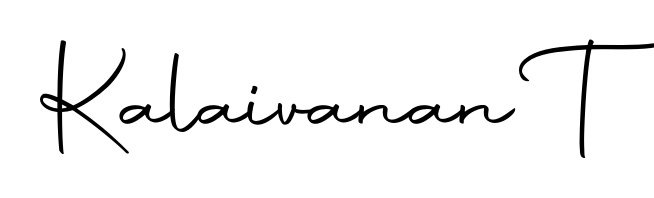 Personalize your online presence with Kalaivanan T signature rendered in elegant Autography-DOLnW font. Great for website footers and blogs. Kalaivanan T signature style 10 images and pictures png