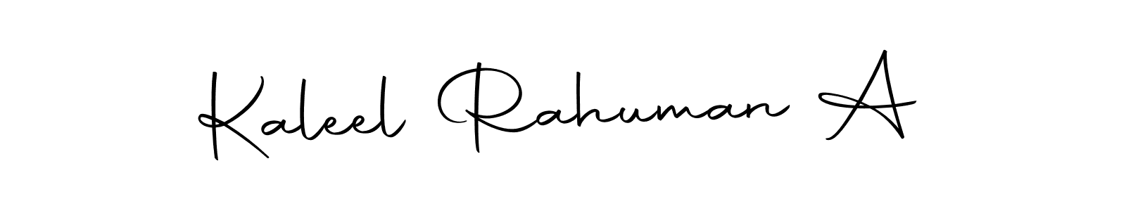 Make a beautiful signature design for name Kaleel Rahuman A. With this signature (Autography-DOLnW) style, you can create a handwritten signature for free. Kaleel Rahuman A signature style 10 images and pictures png